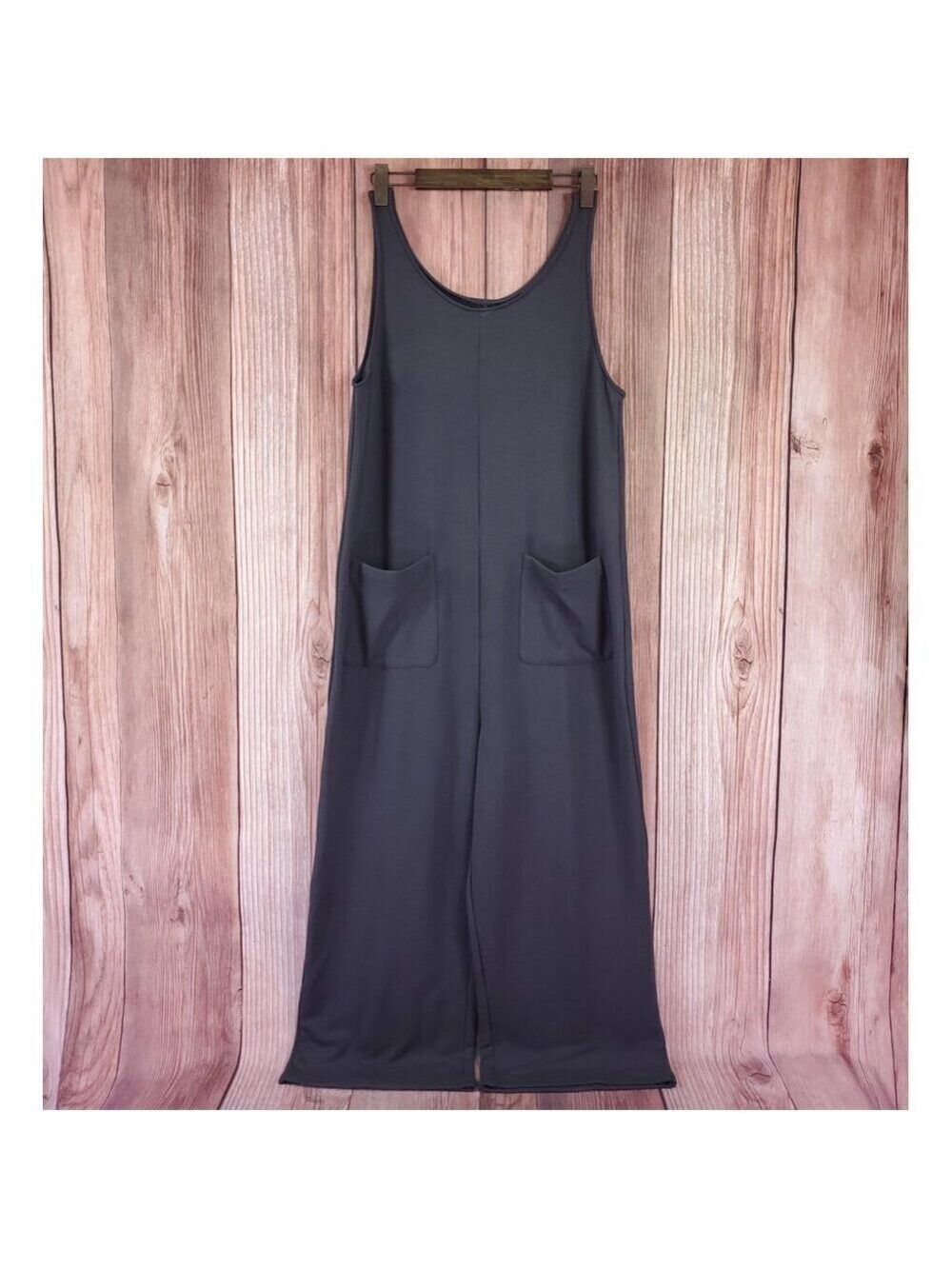 NWT Madewell Superbrushed Pull On Jumpsuit Womens Large Fleece Lined Coal MC198
